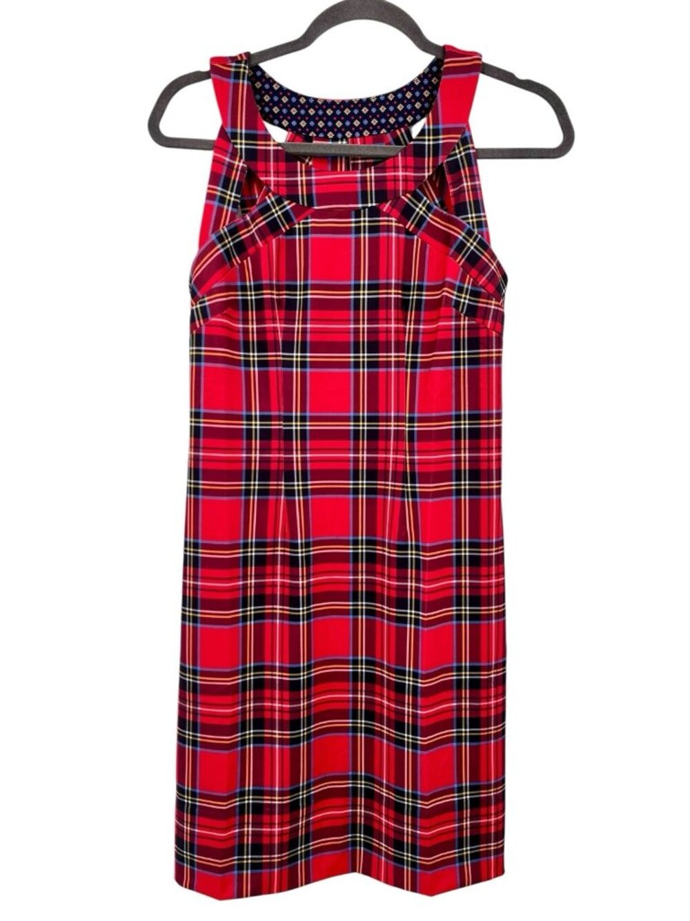 GRETCHEN SCOTT Women's Red Plaid Sleeveless Isosceles Sheath Dress NWT XS